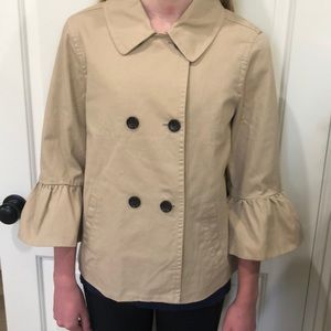 Draper James beige cropped pea coat.